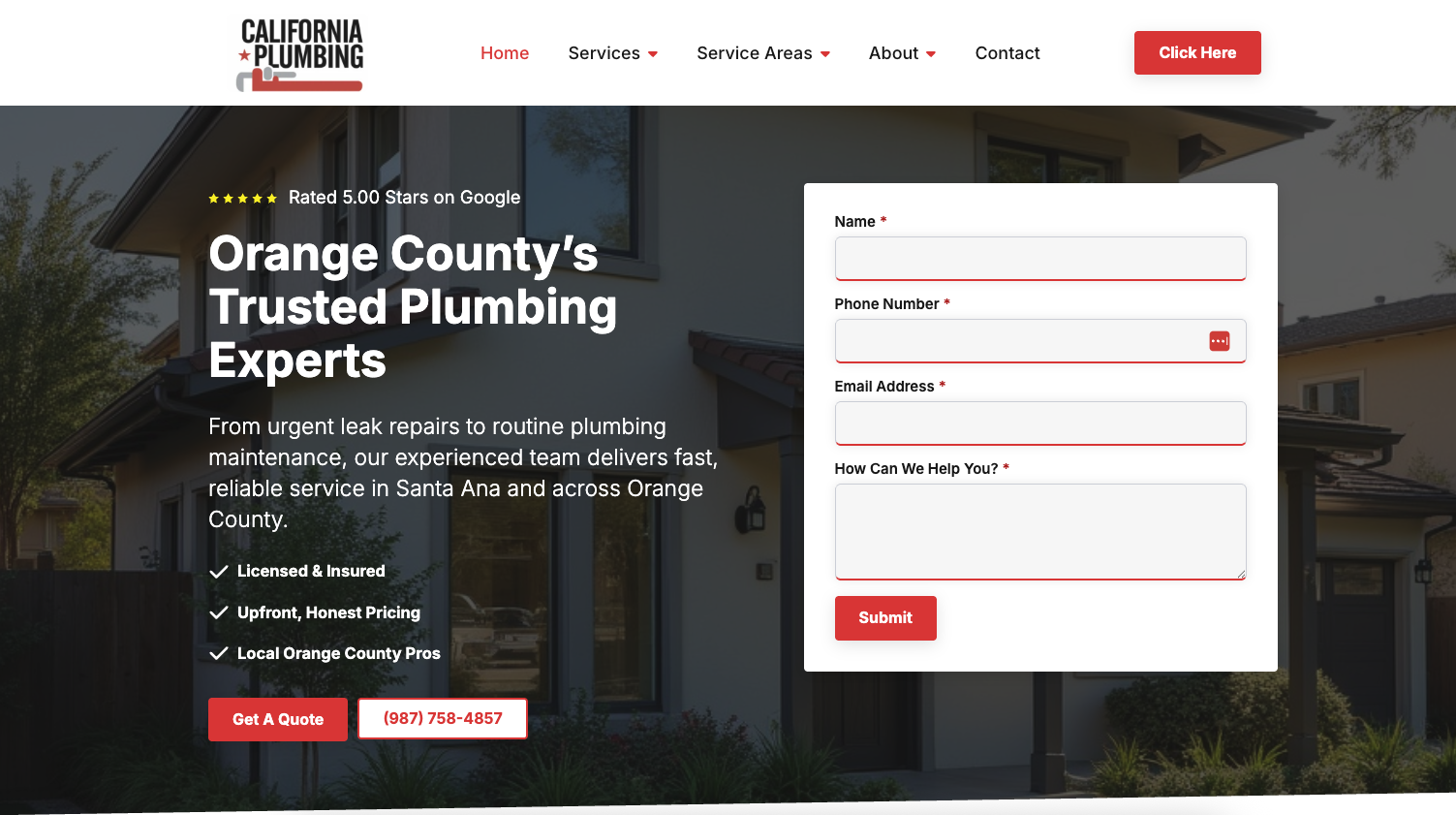 Local service website example