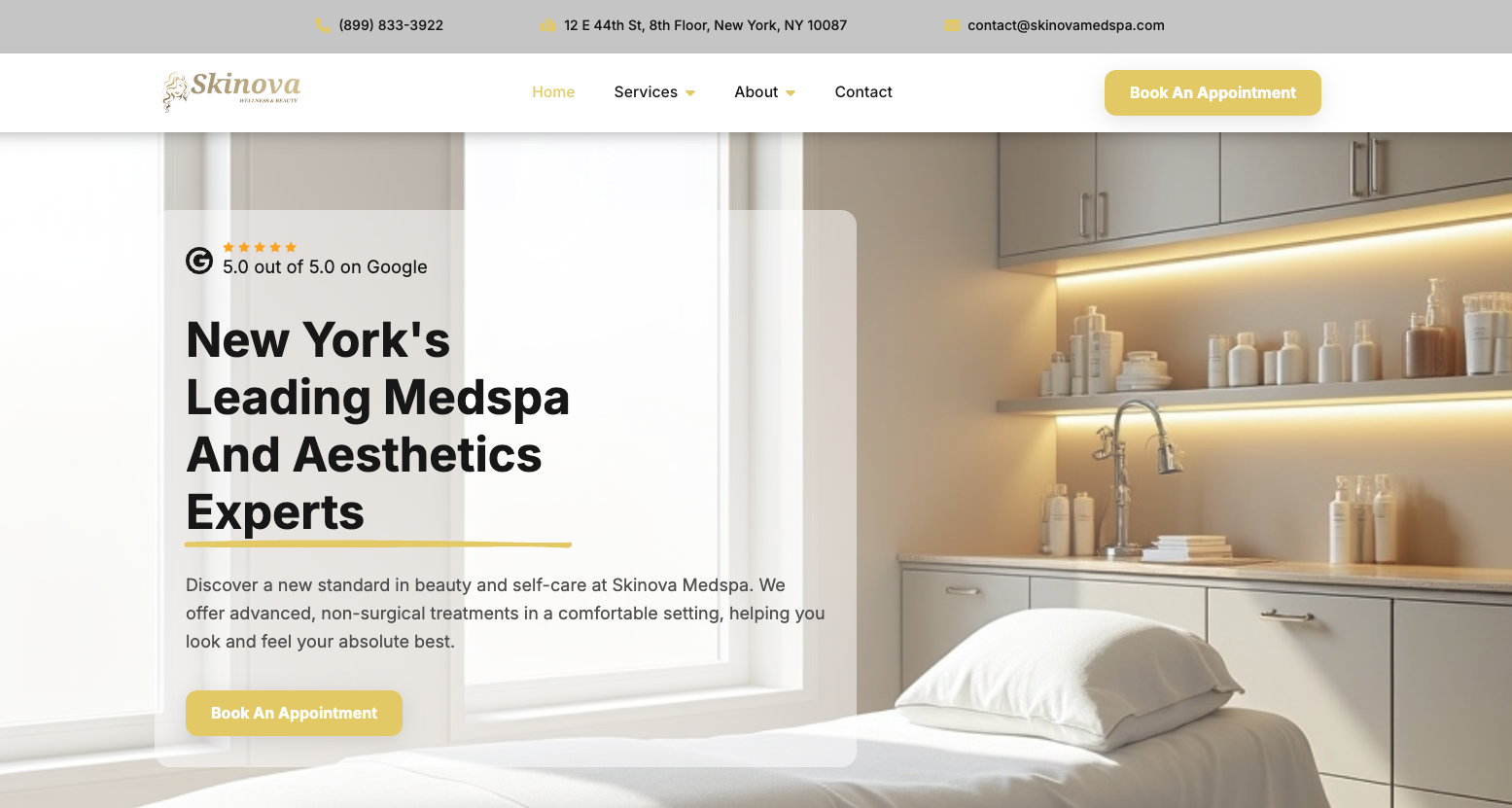 Professional services website example